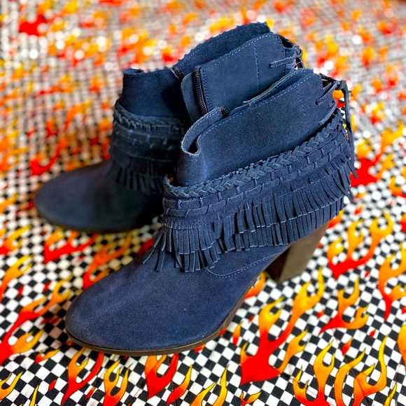 💙Navy leather ankle boots💙 - Picture 1 of 12